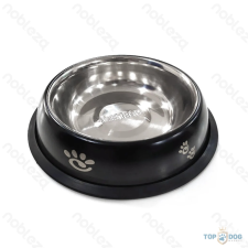  Fém tál gumitalppal kutyáknak fekete XL 25,5cm kutyatál