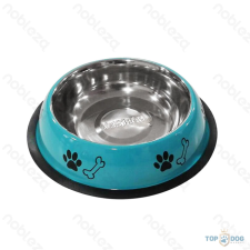 Fém tál gumitalppal kutyáknak türkiz kék XL 25,5cm kutyatál