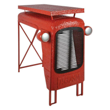  Fém traktor asztal, piros, 100 x 104 cm kerti bútor