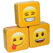  Fémdoboz 15,5x15,5x6,2cm Smilie dekorációs kellék