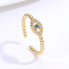  Fémötvözet és cirkónium Evil Eye gyűrű, állítható méret gyűrű