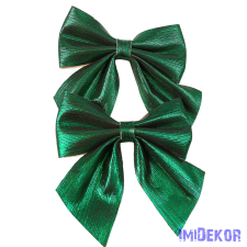  Fényes masni készlet, 2 db., 12 x 13cm - Sötétzöld dekorációs kellék