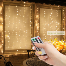  Fényfüggöny, 100 db melegfehér LED, 3 x 1 m - távirányítós karácsonyi ablakdekoráció