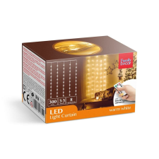 Fényfüggöny - 300 db melegfehér microLED-del - 3 x 3 m - 230V - távirányítós karácsonyfa izzósor