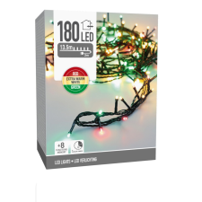  Fényfüzér 180 LED-es időzítős programos adapteres piros-meleg-zöld dekorációs kellék