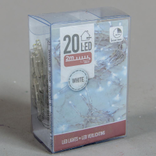  Fényfüzér 20 LED-es időzítős elemes (elem nélkül) hideg dekorációs kellék