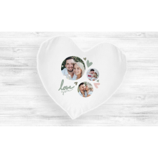  Fényképes Párna - 40x40 - Szívalakú - Fehér egyedi ajándék