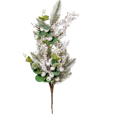  Fenyő ág fehér bogyós 60cm dekorációs kellék