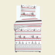  Fenyőfás karácsonyi flanel egyszemélyes ágyneműhuzat lakástextília