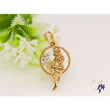  Feodóra antiallergén medál ülő lány cirkóna kővel 18K medál