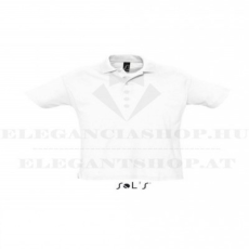  Férfi 100% pamut r.u galléros póló - Fehér
