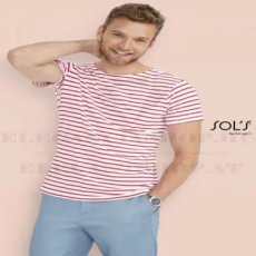  Férfi 100% pamut r.u póló - Csíkos