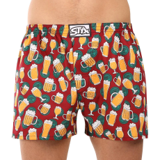  férfi bő szárú boxeralsók Styx art klasszikus gumipánt nagyméretű sör (E1855) 4XL