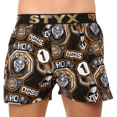  Férfi bő szárú boxeralsók Styx art / KTV sportos gumipánt - fekete gumi (BTC1655) XL