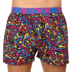 Férfi bő szárú boxeralsók Styx art sportos gumipánt gombák (B1550) XL