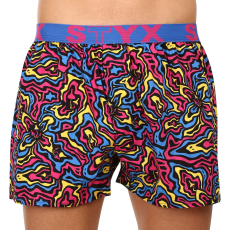  Férfi bő szárú boxeralsók Styx art sportos gumipánt gombák (B1550) XXL