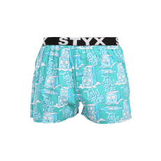  Férfi bő szárú boxeralsók Styx art sportos gumipánt jégkockák (B1657) L