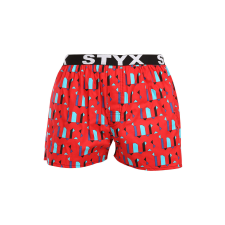 Férfi bő szárú boxeralsók Styx art sportos gumipánt minták (B1659) XL férfi alsó
