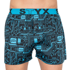  Férfi bő szárú boxeralsók Styx art sportos gumipánt póló (B857) S