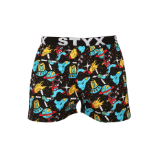  Férfi bő szárú boxeralsók Styx art sportos gumipánt univerzum (B1551) L