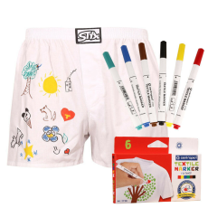  férfi bő szárú boxeralsók Styx klasszikus gumipánt fehér + textil jelölések (AF1061) XXL