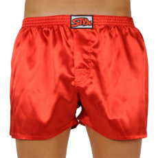  férfi bő szárú boxeralsók Styx klasszikus gumipánt piros szatén (C663) XL