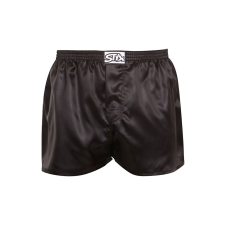 férfi bő szárú boxeralsók Styx klasszikus gumipánt szatén fekete (C960) XXL férfi alsó