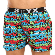 Férfi bő szárú boxeralsók Styx művészet sportos gumipánt graffiti (B1255) L férfi alsó