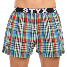  Férfi bő szárú boxeralsók Styx sportos gumipánt többszínben (B1036) XL