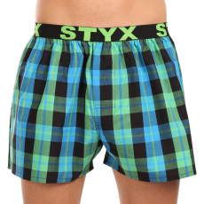  Férfi bő szárú boxeralsók Styx sportos gumipánt többszínben (B1038) XXL