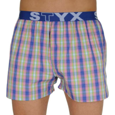  Férfi bő szárú boxeralsók Styx sportos gumipánt többszínben (B108) L