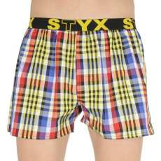  Férfi bő szárú boxeralsók Styx sportos gumipánt többszínben (B833) S