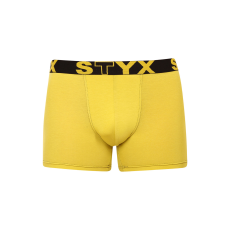  Férfi boxeralsó Styx hosszú sportos gumipánt zöld és sárga (U1065) L