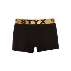  Férfi boxeralsó Styx / KTV sportos gumipánt fekete - arany elasztikus (GTZ960) XXL
