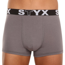  Férfi boxeralsó Styx sportos gumipánt nagyméretű sötét szürke (R1063) 3XL
