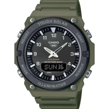  Férfi Casio analóg-digitális szolár karóra WR100 fekete-zöld karóra