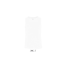  Férfi JUSTIN ujjatlan pamut póló-trikó, SOLS SO11465, White-5XL