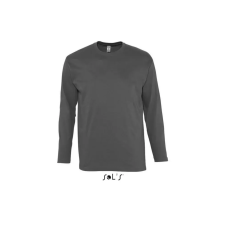  Férfi MONARCH hosszú ujjú pamut póló, SOLS SO11420, Dark Grey-M férfi póló