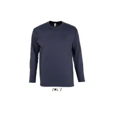  Férfi MONARCH hosszú ujjú pamut póló, SOLS SO11420, Navy-4XL férfi póló