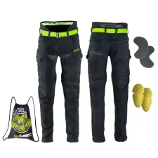  Férfi motoros farmer W-TEC Aredator fekete 34 motoros nadrág