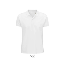  Férfi PLANET organikus rövid ujjú galléros póló, SOLS SO03566, White-2XL férfi póló