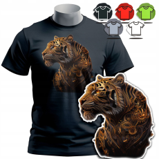  FÉRFI PÓLÓ TETSZÉS SZERINTI MINTÁKKAL - TIGRIS TIGRIS PUMA ÁLLAT - 3XL