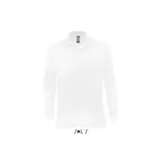  Férfi STAR hosszú ujjú galléros pamut póló, SOLS SO11328, White-S