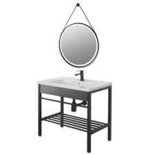 Feridras Feridras fekete fürdőszobai bútor szett LED tükörrel fürdőszoba bútor