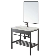 Feridras Fürdőszobabútor szett Feridras Black, 60cm mosdóval, csapteleppel, mosdótartóval és tükörrel fürdőszoba bútor