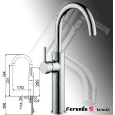  Feromix Mini-Art magasított mosdó csaptelep oldalfogantyúval 310351.1 fürdőkellék