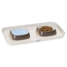  Ferplast Glam Tray Bowl XS DOVE GREY tálcás dupla tál (71908321) macskatál