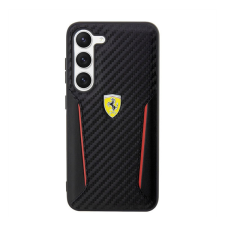 Ferrari Carbon Contrast Edges Samsung Galaxy S23+ karbon hátlap tok, fekete tok és táska