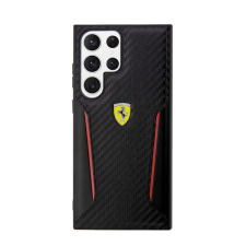 Ferrari Carbon Contrast Edges Samsung Galaxy S23 Ultra karbon hátlap tok, fekete tok és táska