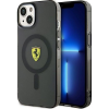 Ferrari CG MOBILE FERRARI TRANSLUCENT szilikon védő (ütésállóság, légpárnás sarok, műanyag hátlap, MagSafe) FEKETE Apple iPhone 14 Plus (FEHMP14MURKK) (FEHMP14MURKK)